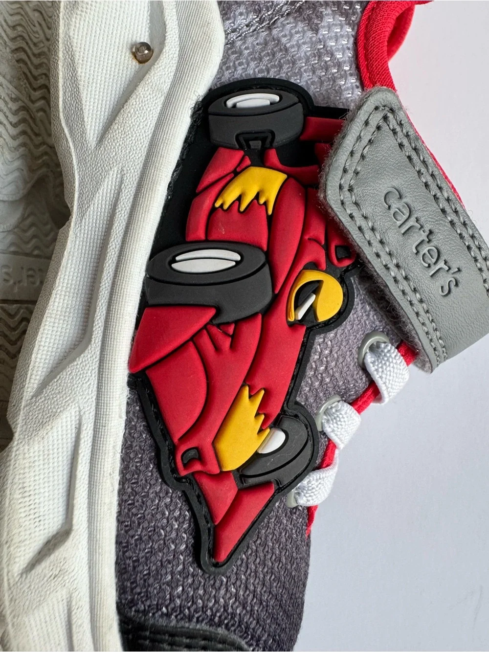 Carter's Gray & Red Race Car Slip-On and Light-up Sneakers
